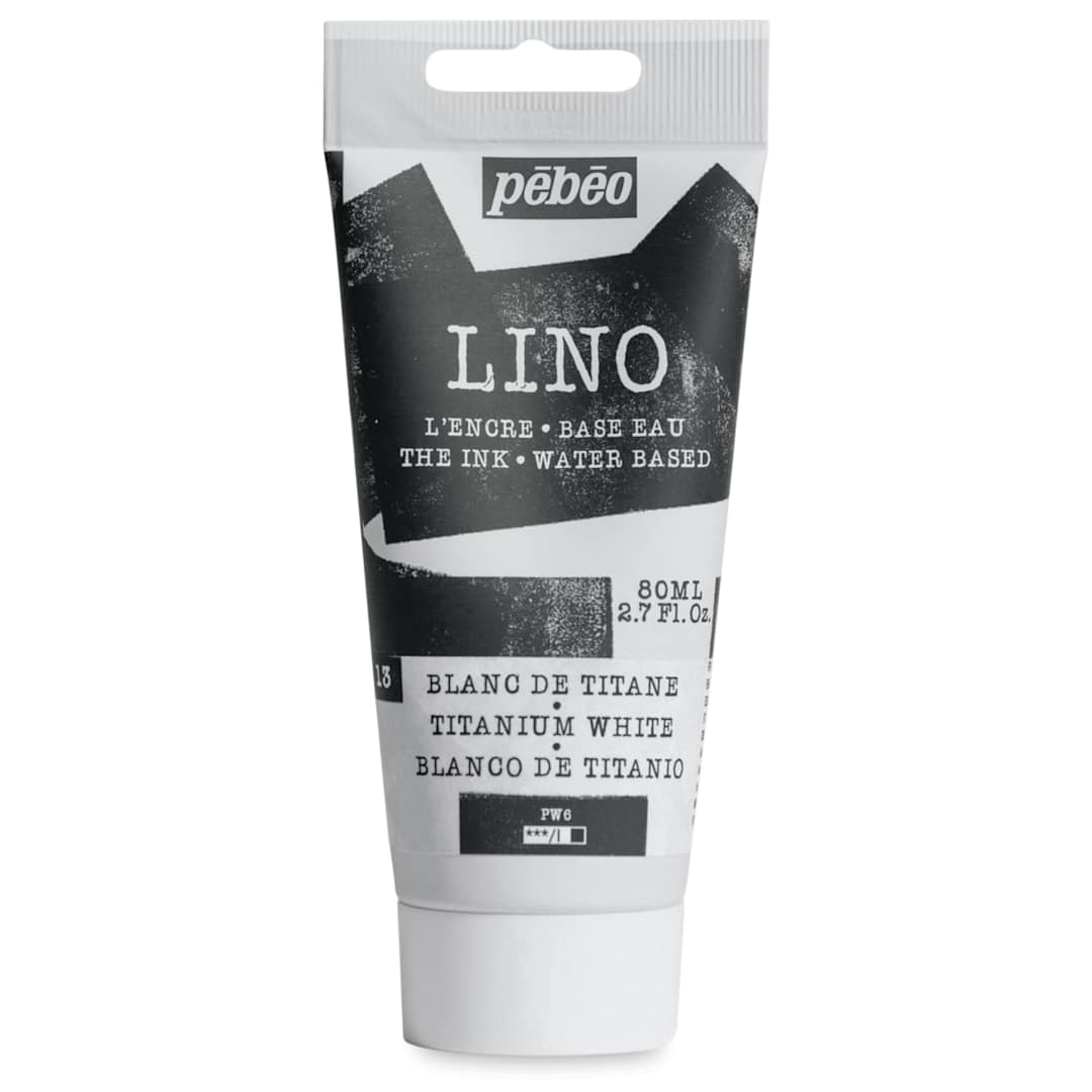 Open in modal - Pebeo Lino Ink - Titanium White, 80 ml Tube
