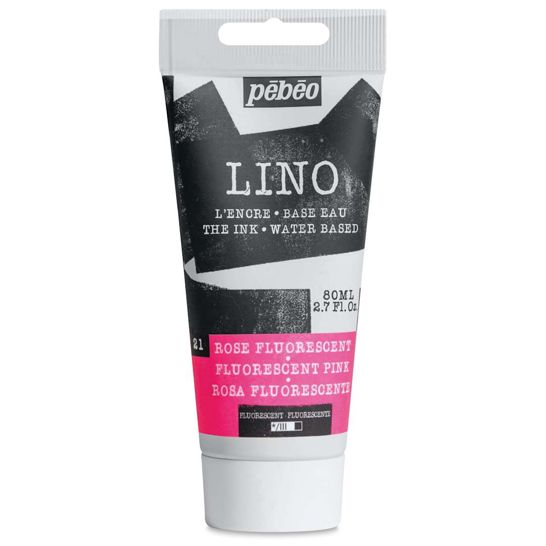 Open in modal - Pebeo Lino Ink - Pink Fluorescent, 80 ml Tube