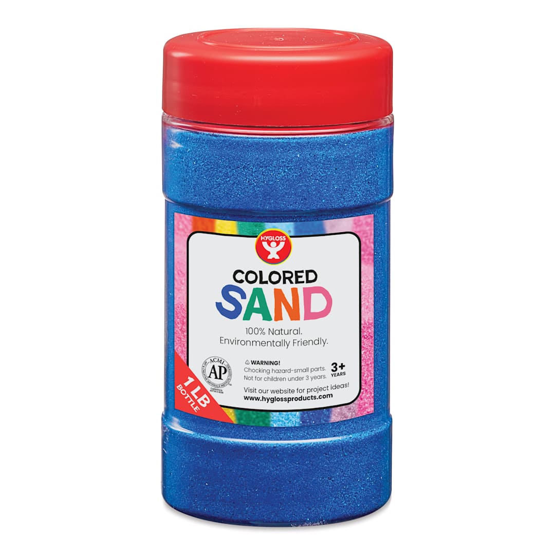 Open in modal - Hygloss Colored Sand - Blue, 1 lb Jar