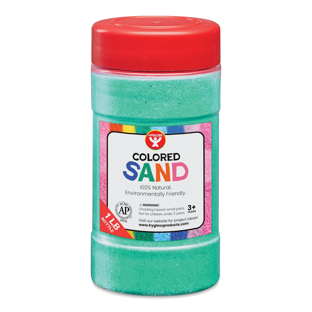 Open in modal - Hygloss Colored Sand - Green, 1 lb Jar