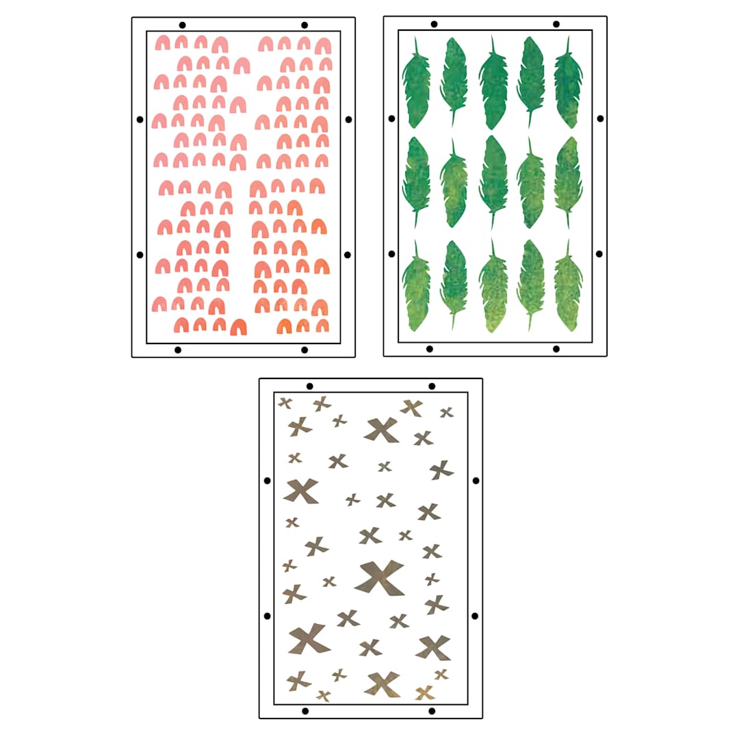 Open in modal - Sizzix Studio Layered Stencil and Stamp Set - Set of 14, Feed your Soul