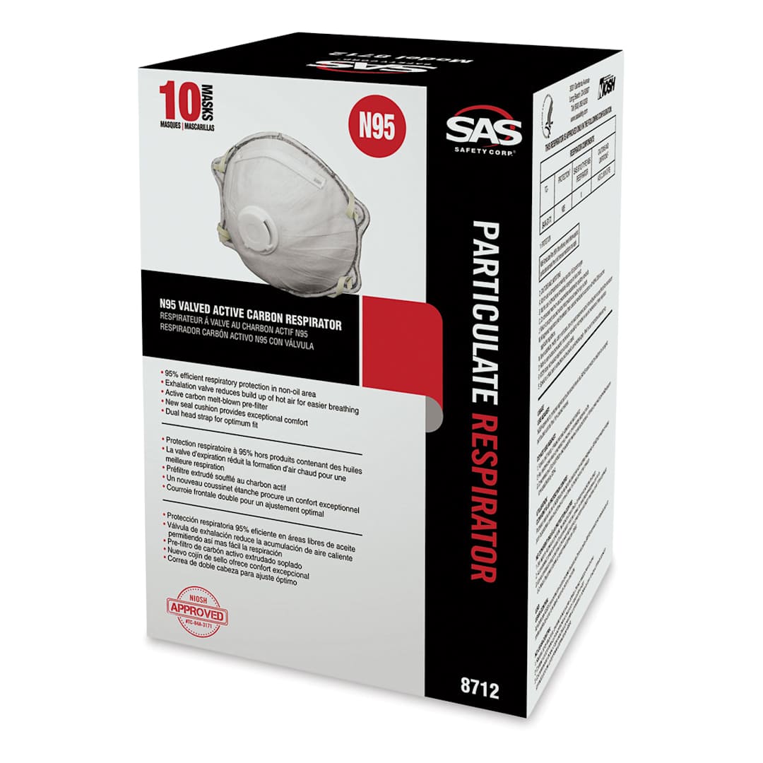 Open in modal - SAS Safety N95 Valved Active Carbon Respirator - Box of 10