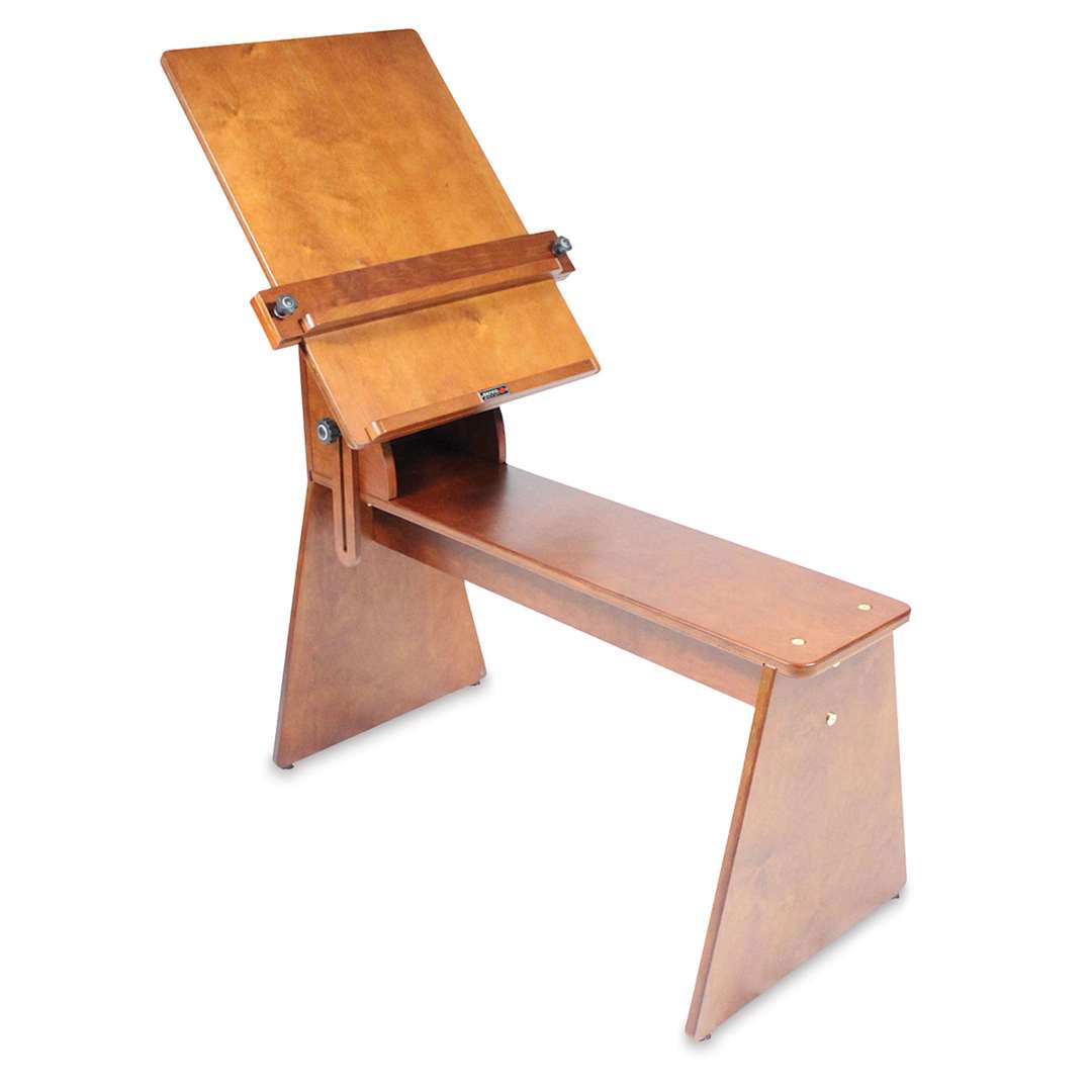 Open in modal - Sienna Art Bench - Right angled view showing Easel surface ready for painting