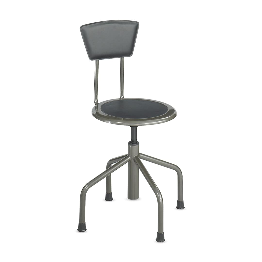 Open in modal - Workspace Diesel Industrial Stool - Low Base Stool with Backrest