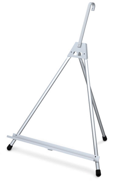 Open in modal - Aluminum Folding Easel - Right angle view of standing easel with simple extension bar