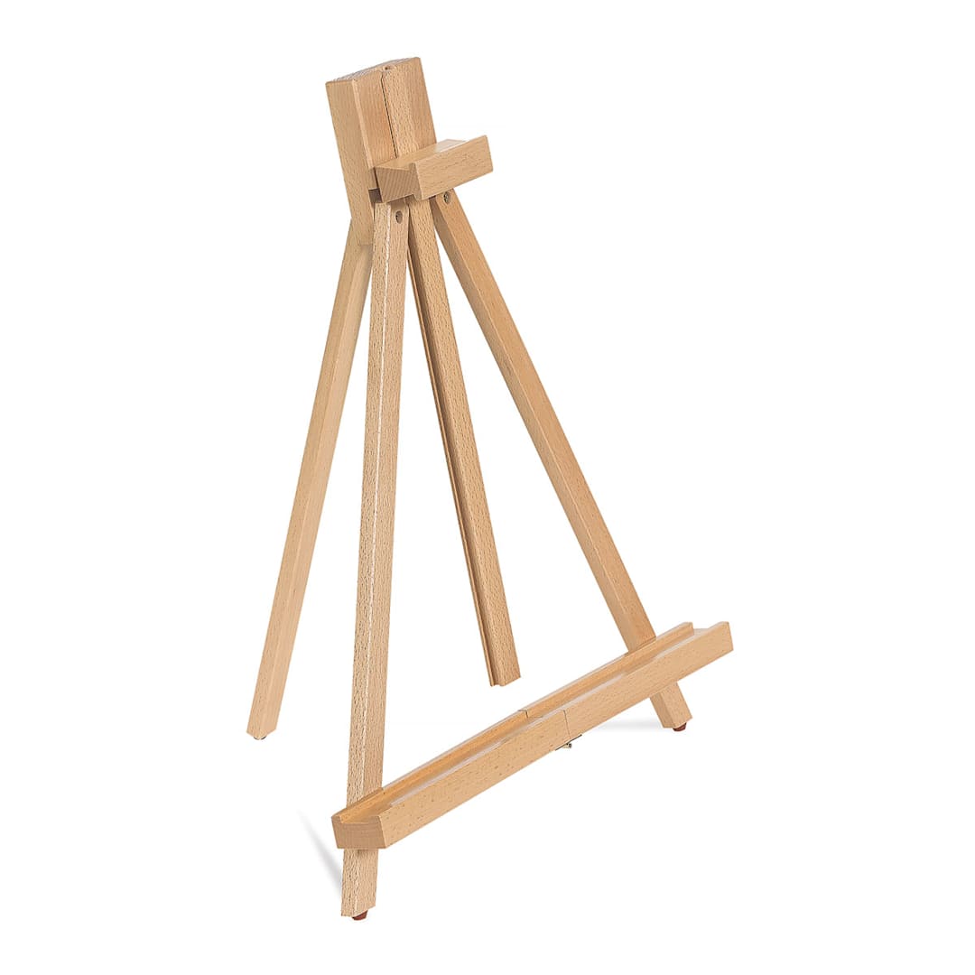 Open in modal - Compact Table Easel - Angled view of easel set up with mast not extended