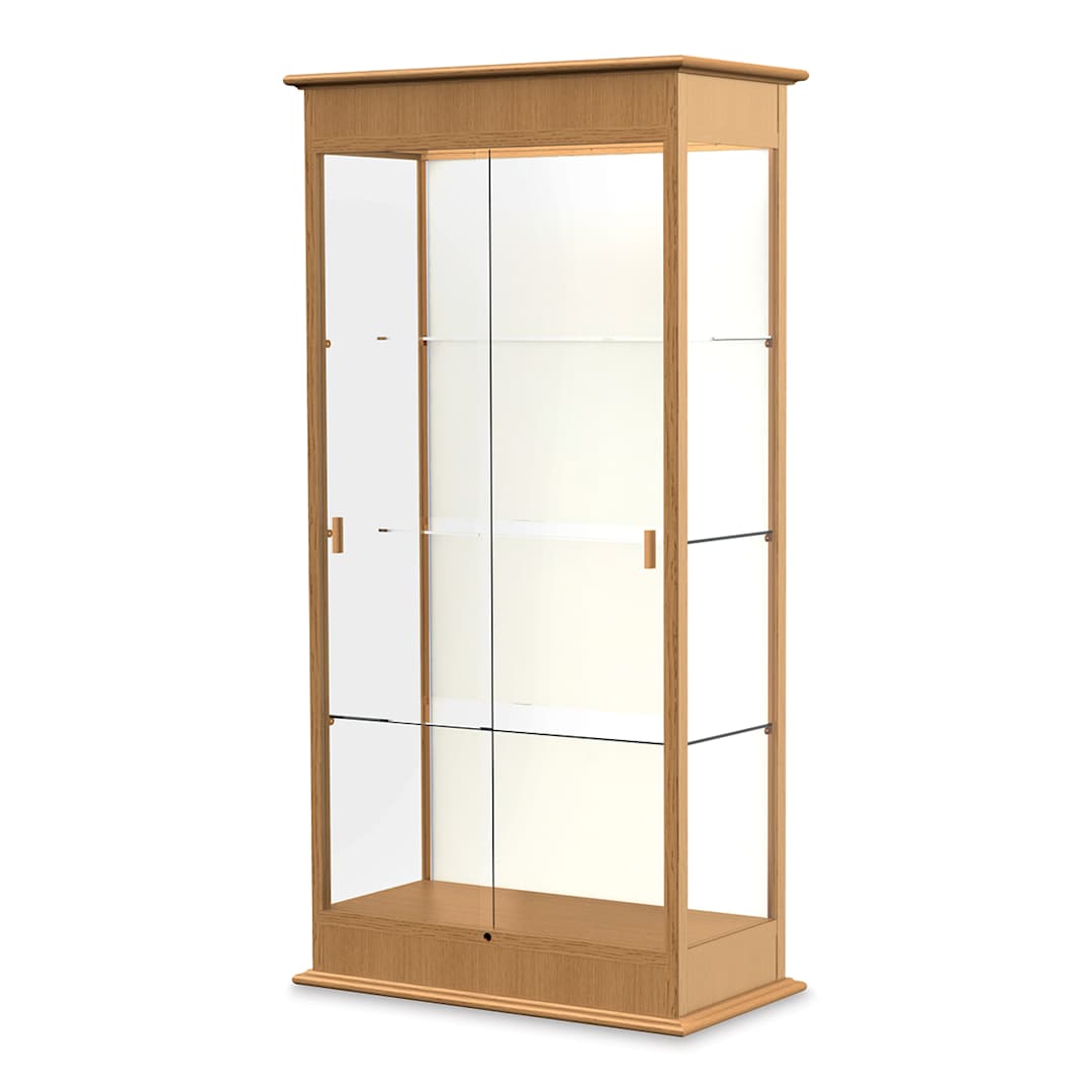 Open in modal - Waddell Varsity Series Display Case - 36" x 77", Autumn Oak, Plaque Back