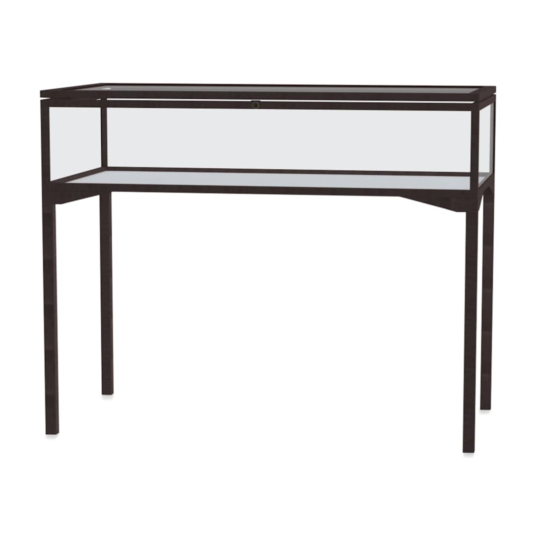 Open in modal - Waddell Keepsake Display Case Table - Dark Bronze, Standard, Hinged Top Door