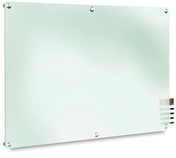 Open in modal - Ghent Harmony Glass Markerboard - left angle view shown mounted on wall