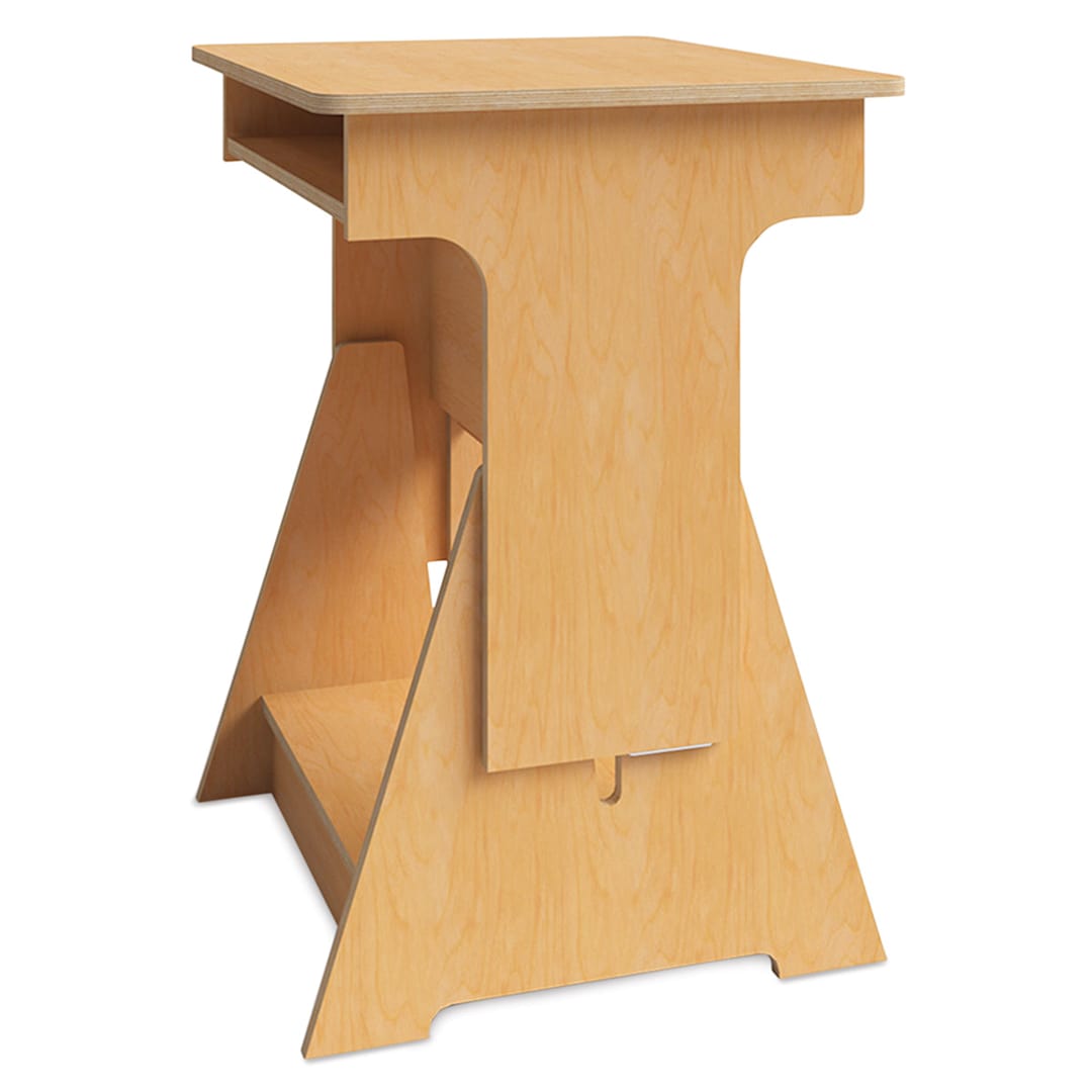 Open in modal - Convertible Student Desk - Side view of desk set at highest point
