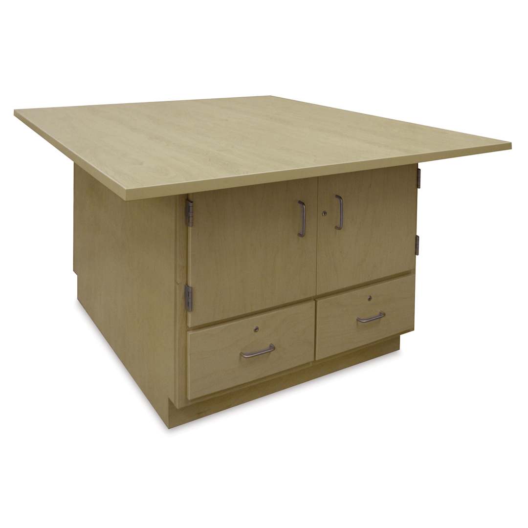 Open in modal - Hann Art and Printmaking Workstation - Maple Laminate Top, 2-Doors, 2 Drawers side of the cabinet