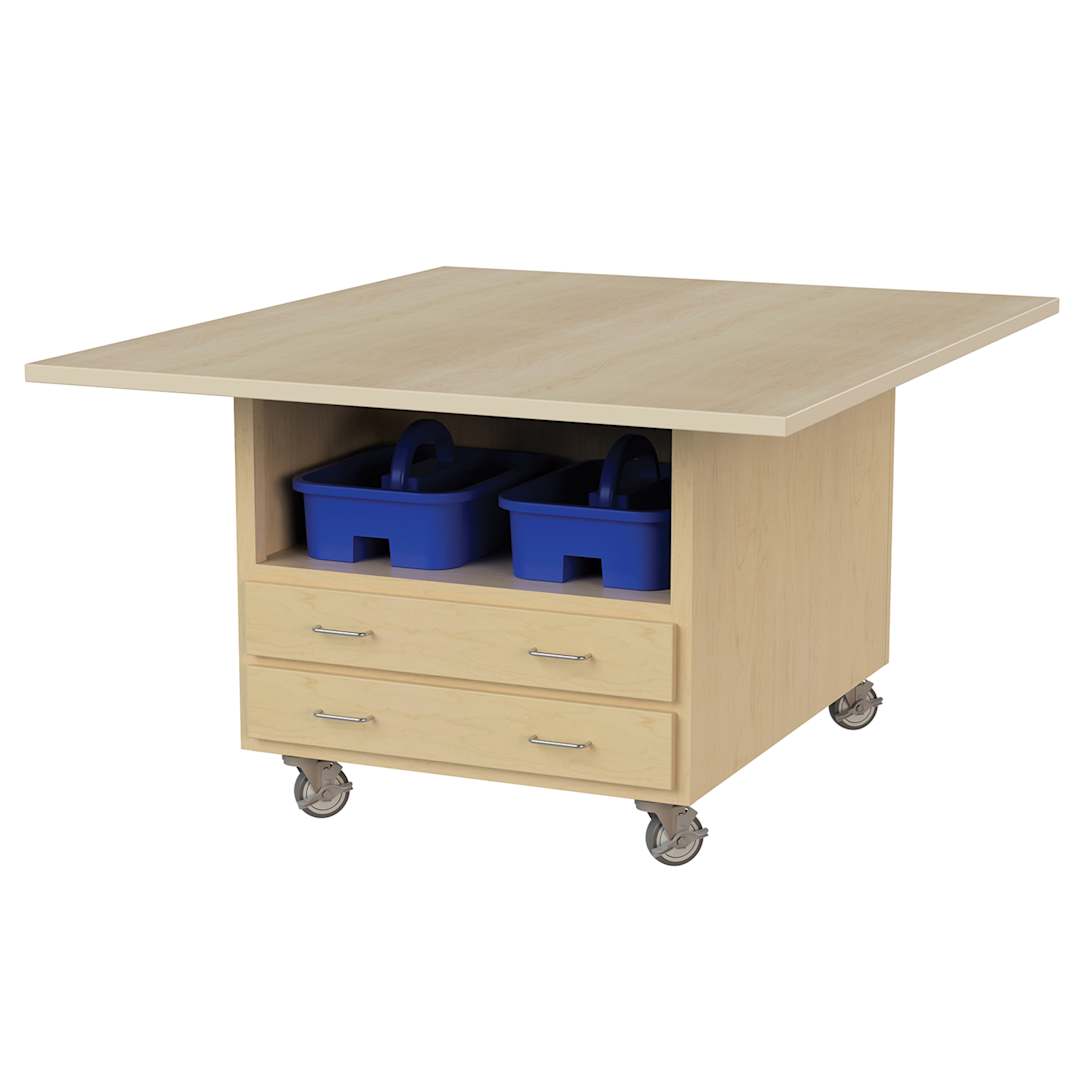 Open in modal - Hann Craft and Project Workstations - Maple Laminate Top, with Casters