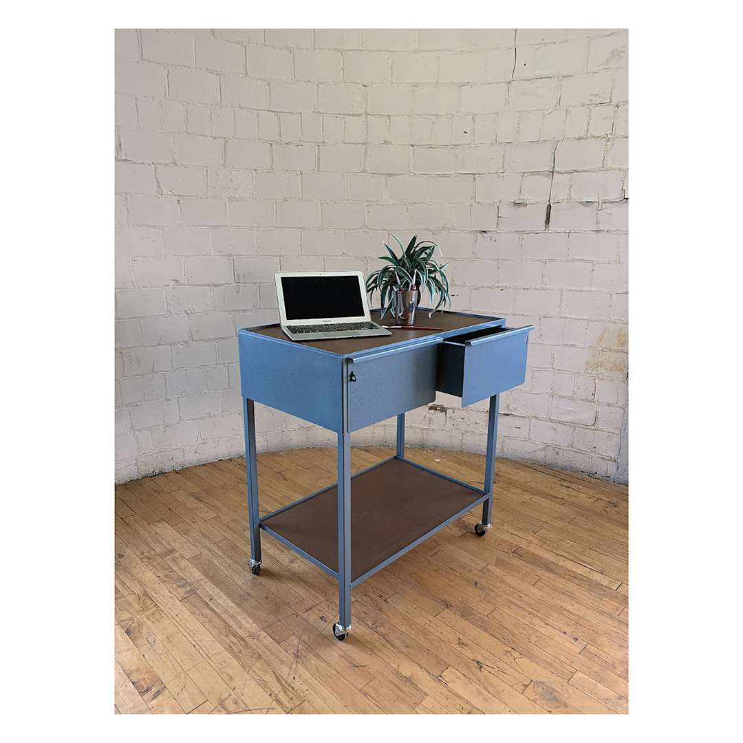 Open in modal - Klopfenstein Steel Taborets - Side by side 2-Drawer Taboret shown in studio setting