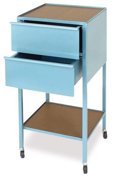Open in modal - Klopfenstein Steel Taborets - Angled view of Vertical 2-Drawer Taboret shown