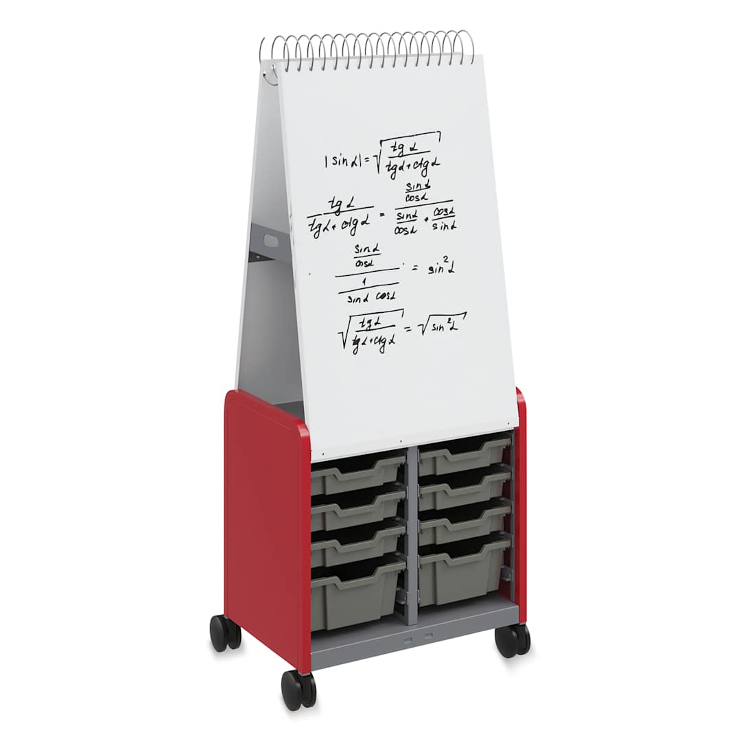 Open in modal - Smith Systems Cascade Spiral Noteboard Unit - Red, 3" and 6" Totes, No Doors