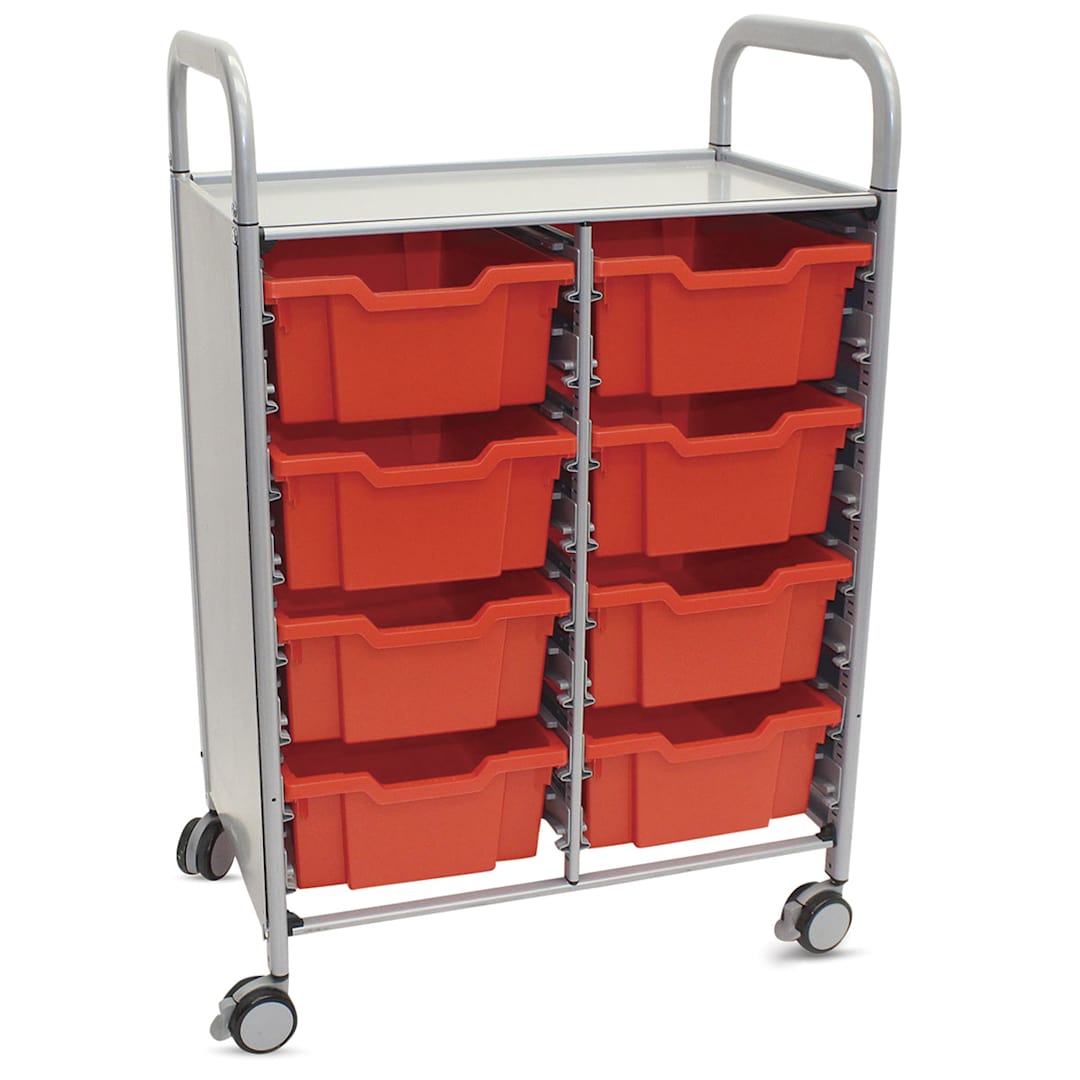 Open in modal - Gratnells Callero Storage Cart with 8 Deep Trays - Flame Red