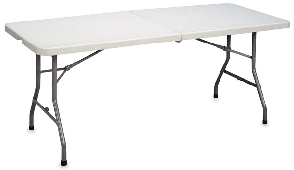 Open in modal - Correll Fold-In-Half Table - Angled view of set up Table
