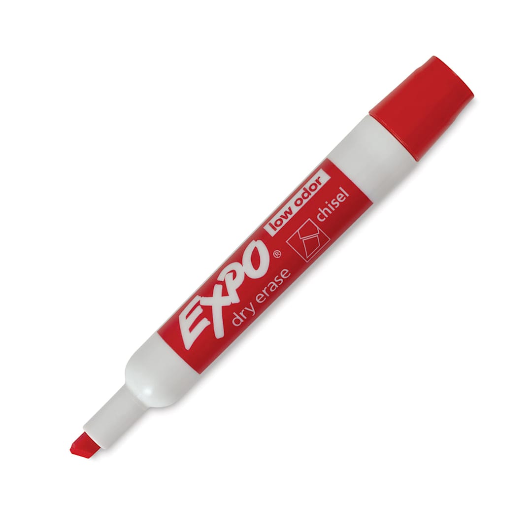 Open in modal - Expo Dry Erase Low Odor Markers - Chisel Tip, Red