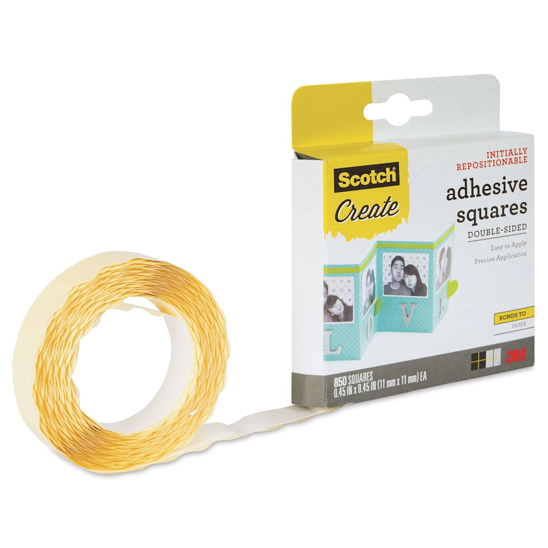 Open in modal - Scotch Repositionable Adhesive Squares - Pkg of 850, 0.45" x 0.45"