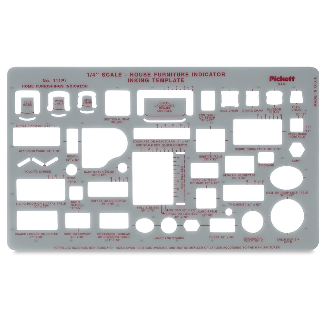 Open in modal - Chartpak Pickett Architectural Template for House Furniture