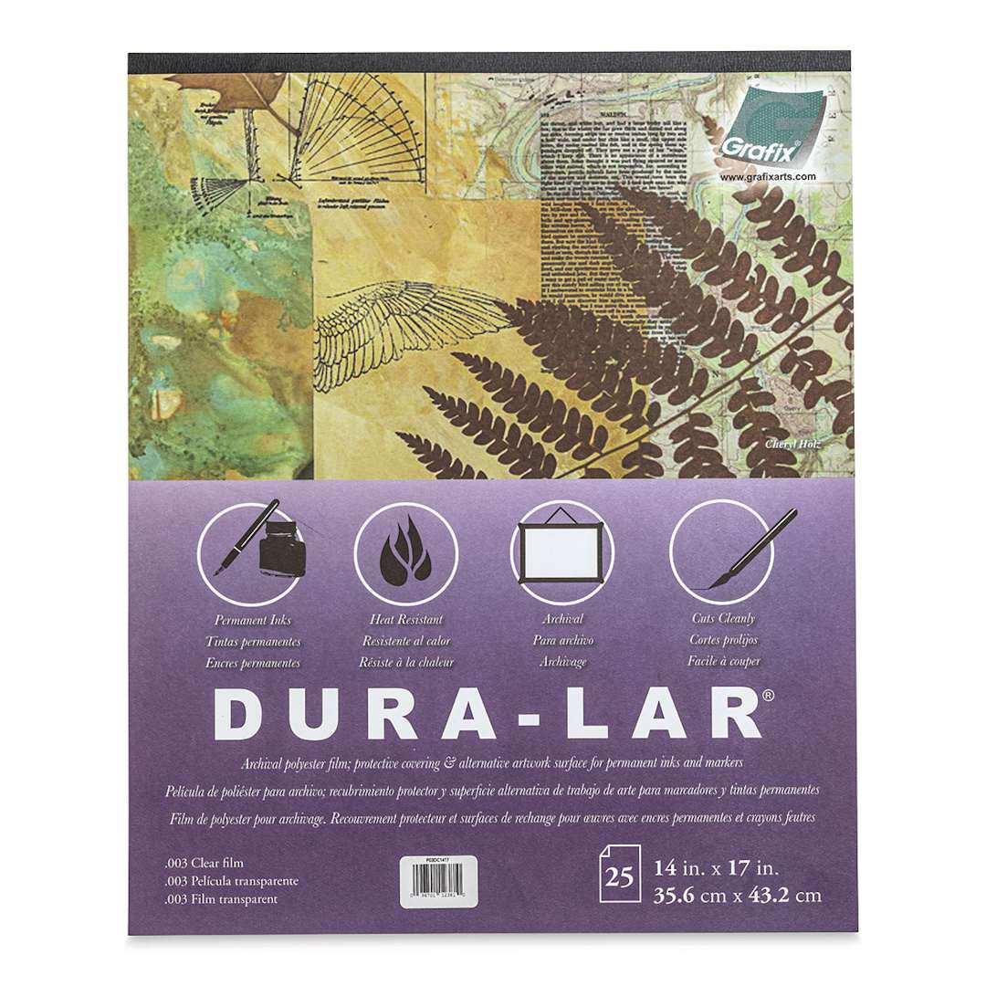 Open in modal - Grafix Dura-Lar Clear Acetate Alternative - 14" x 17" x .003", Pad, 25 Sheets