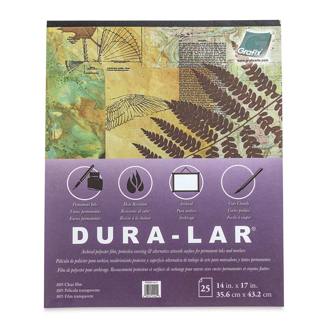 Open in modal - Grafix Dura-Lar Clear Acetate Alternative - 14" x 17" x .005", Pad, 25 Sheets