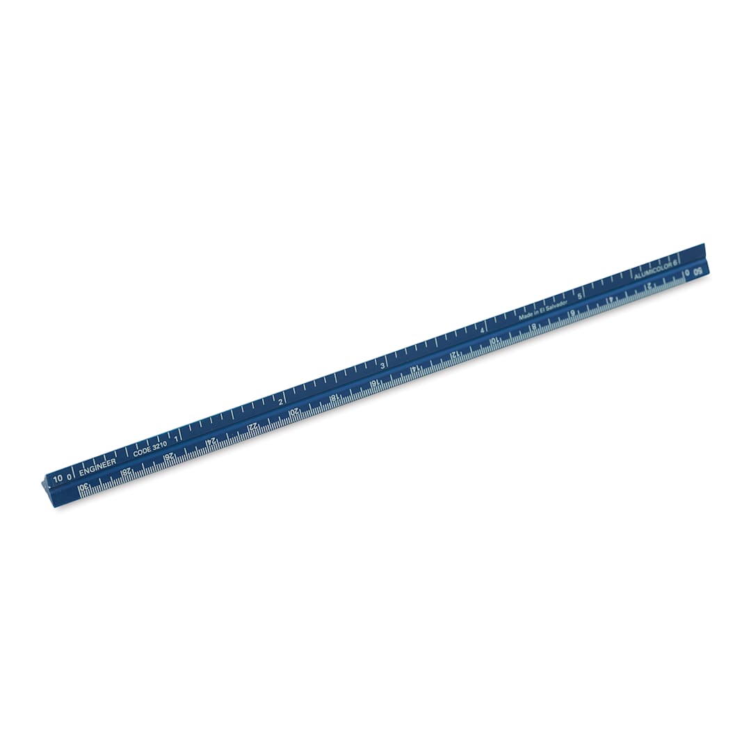Open in modal - Alumicolor Pocket Scale - 6", Blue, Engineering (angled view)