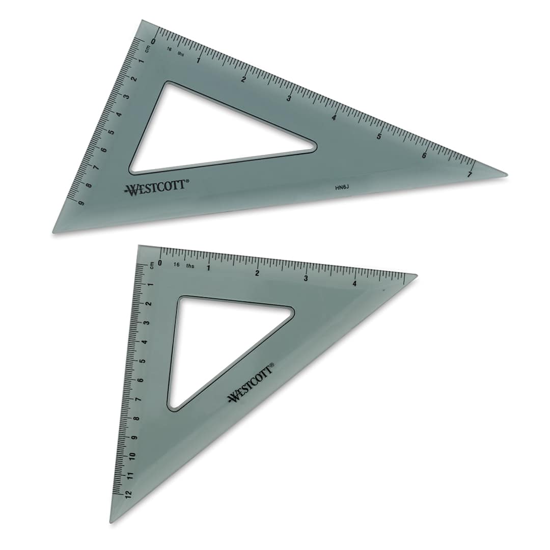 Open in modal - Westcott Triangles - Components of 2pc Set of 8" 30/60 Triangle and 6" 45/90 Triangle