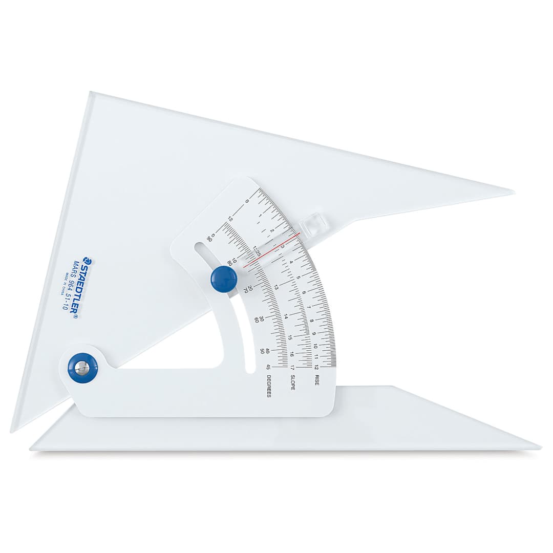 Open in modal - Staedtler Mars Adjustable Triangles - Show slightly open with angle horizontal