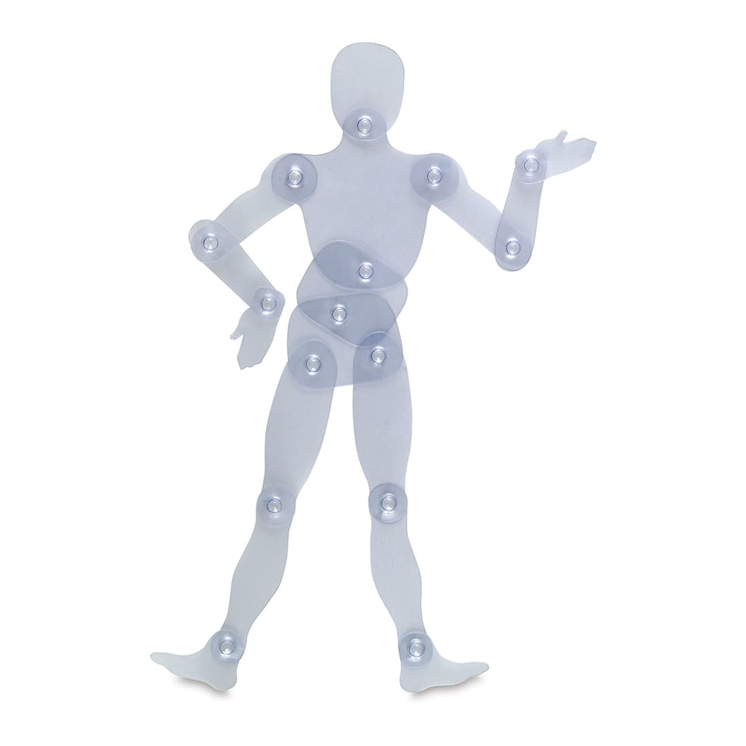 Open in modal - Poseable People Stencil - Stencil positioned standing with hand on hip