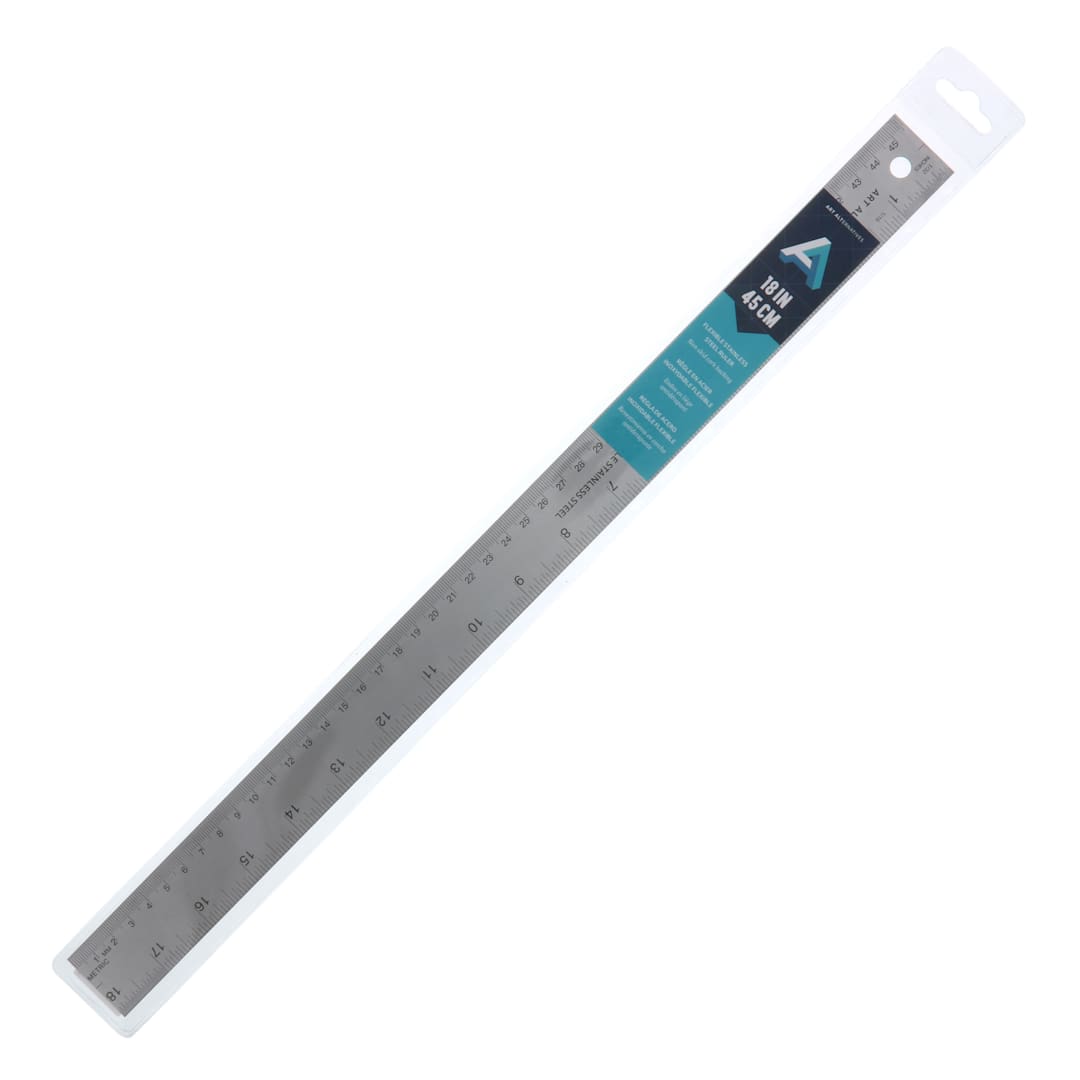 Open in modal - Art Alternatives Flexible Stainless Steel Ruler - 18", packaging