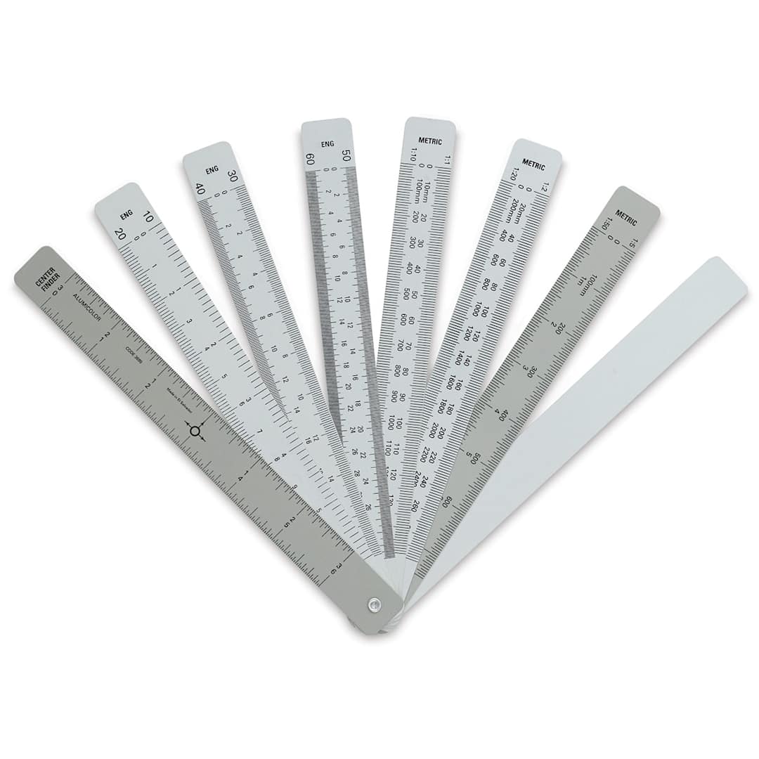 Open in modal - Alumicolor Drafting Fan - Upright and spread into fan