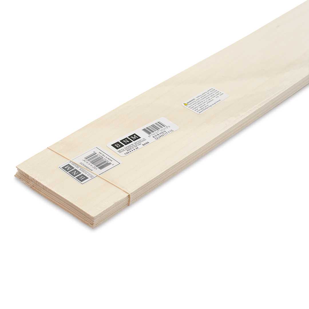 Open in modal - Bud Nosen Basswood Sheets - 1/32" x 4" x 24", 15 Sheets - close-up