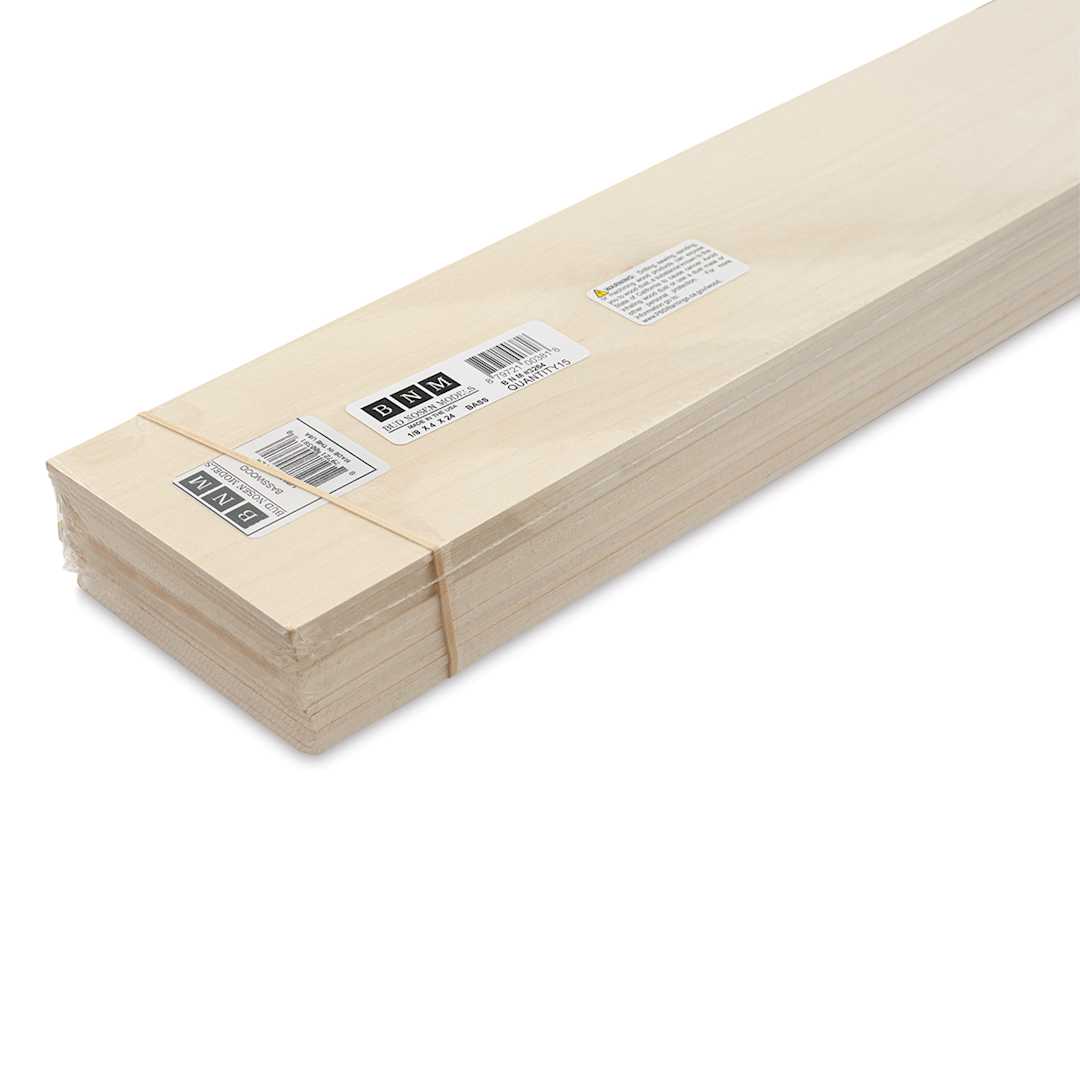 Open in modal - Bud Nosen Basswood Sheets - 1/8" x 4" x 24", 15 Sheets - close-up