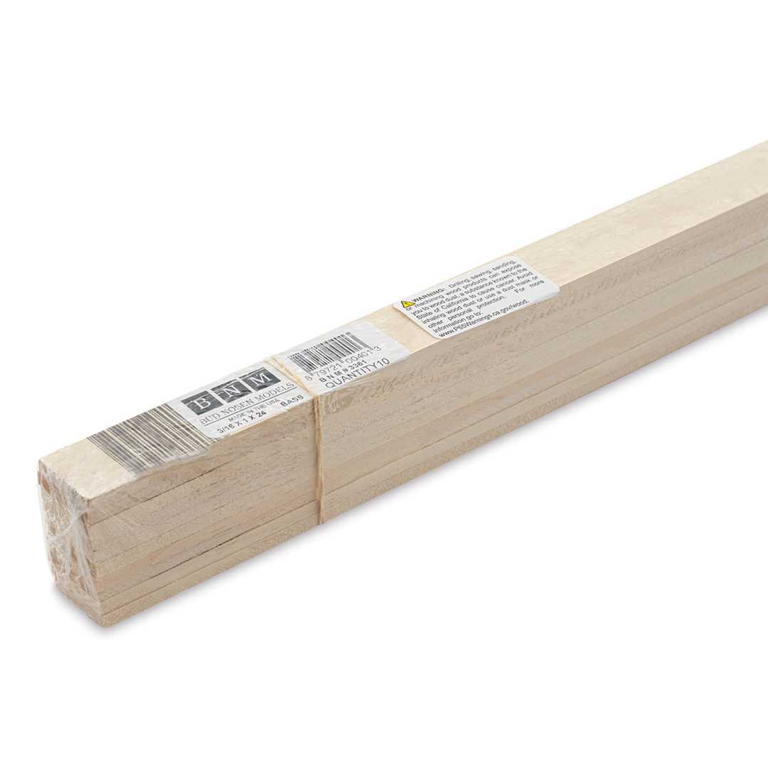 Open in modal - Bud Nosen Basswood Sheets - 3/16" x 1" x 24", 10 Sheets