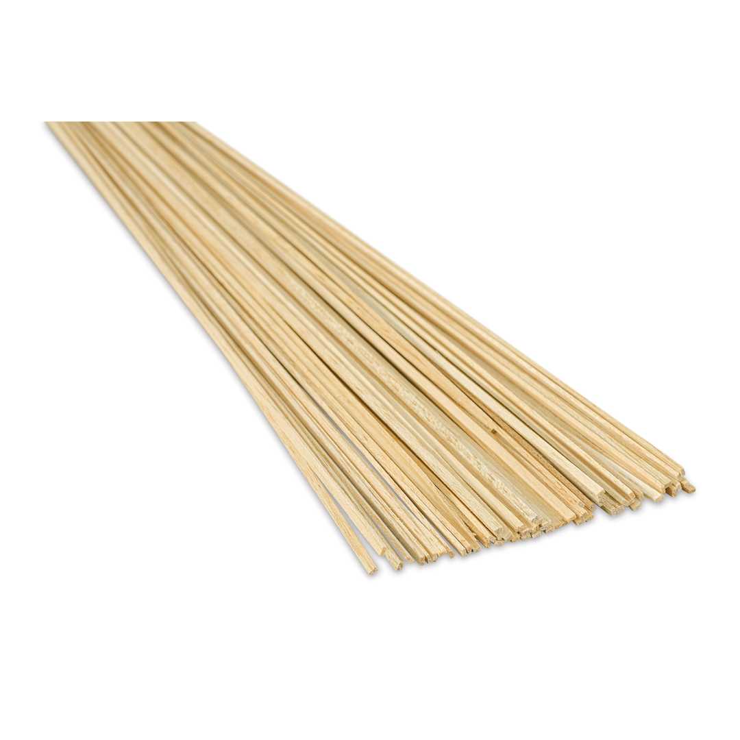 Open in modal - Bud Nosen Balsa Wood Sticks - 1/16" x 1/8" x 36", Pkg of 57 (view of the ends)
