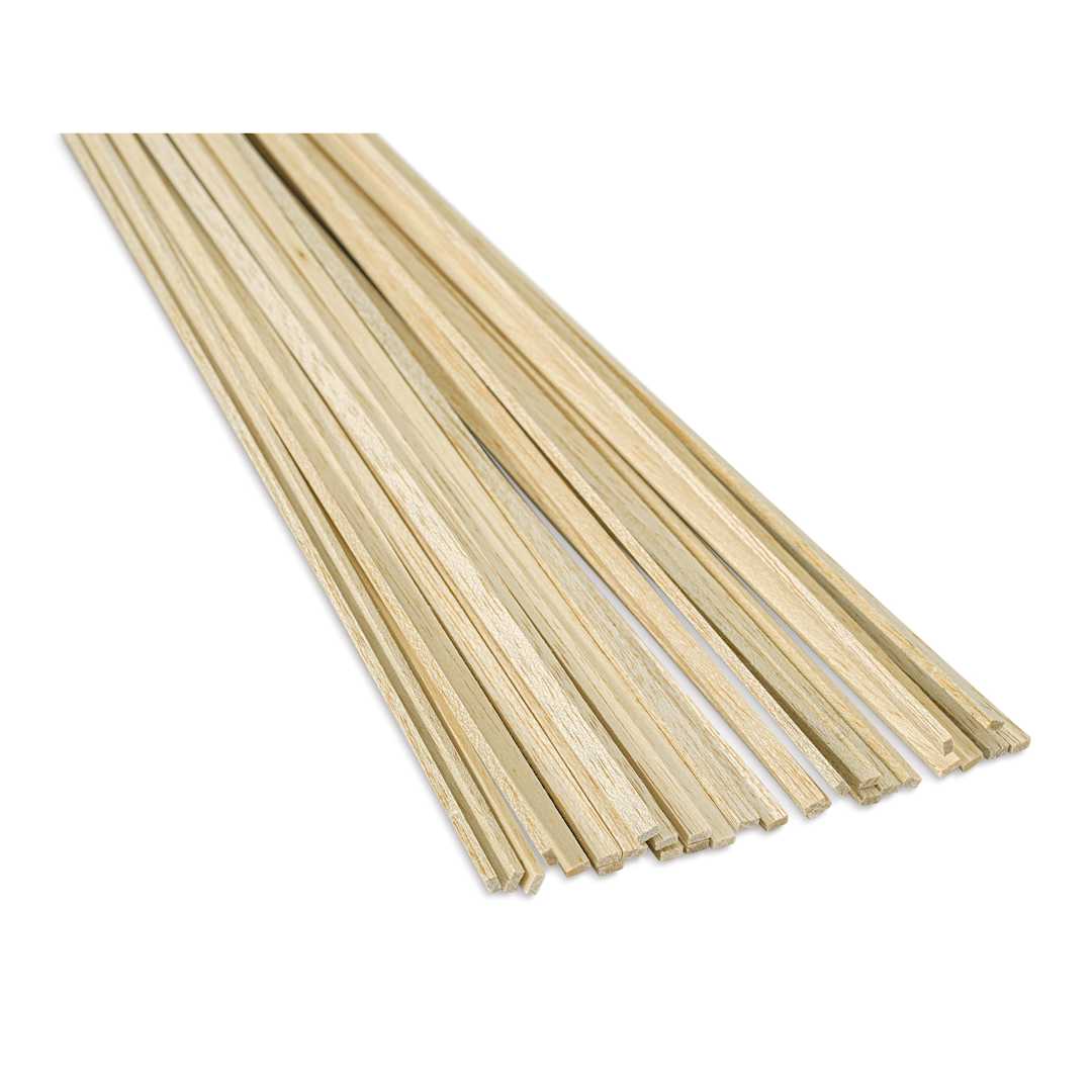 Open in modal - Bud Nosen Balsa Wood Sticks - 1/8" x 1/4" x 36", Pkg of 30 (close up)