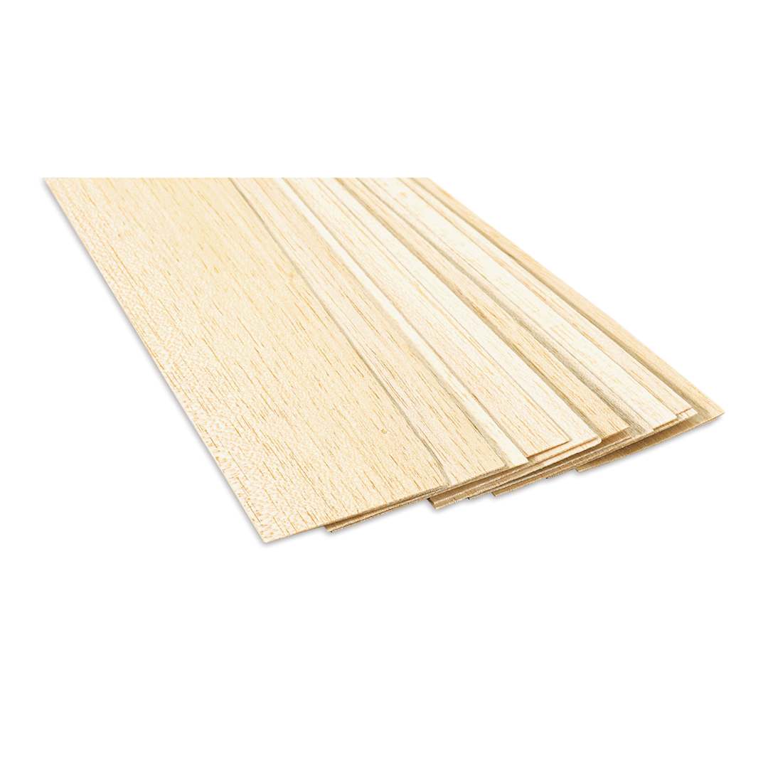Open in modal - Bud Nosen Balsa Wood Sheets - 1/32" x 3" x 36", Pkg of 20 (close up)