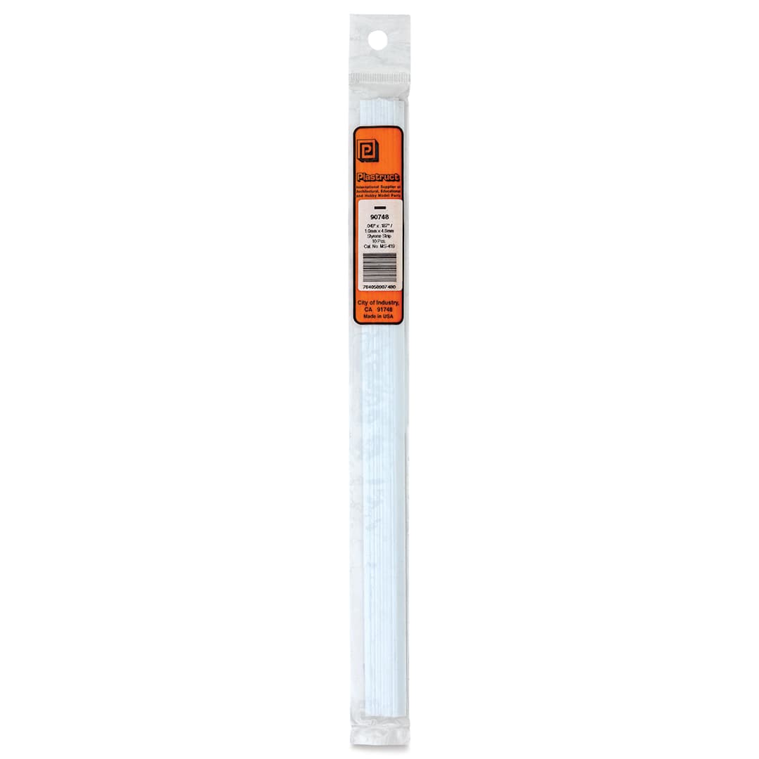 Open in modal - Plastruct Plastic Strip - Pkg of 10, 0.04" H × 0.187" W × 10" L