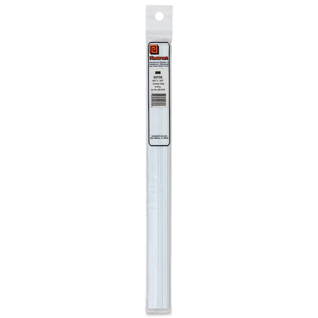 Open in modal - Plastruct Plastic Strip - Pkg of 10, 0.06" H × 0.187" W × 10" L
