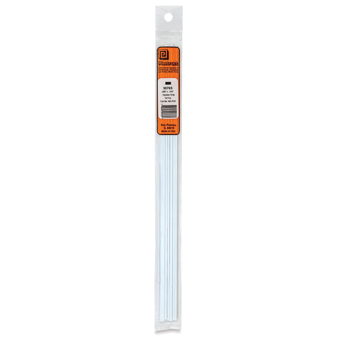 Open in modal - Plastruct Plastic Strip - Pkg of 10, 0.08" H × 0.1" W × 10" L