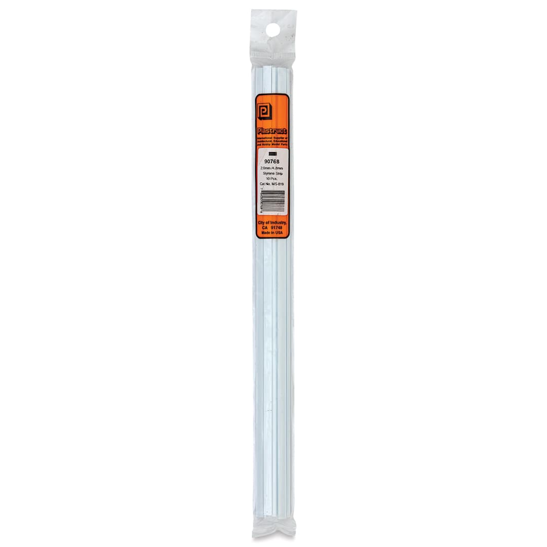 Open in modal - Plastruct Plastic Strip - Pkg of 10, 0.08" H × 0.187" W × 10" L