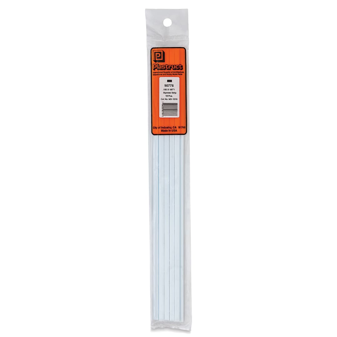 Open in modal - Plastruct Plastic Strip - Pkg of 10, 0.1" H × 0.187" W × 10" L