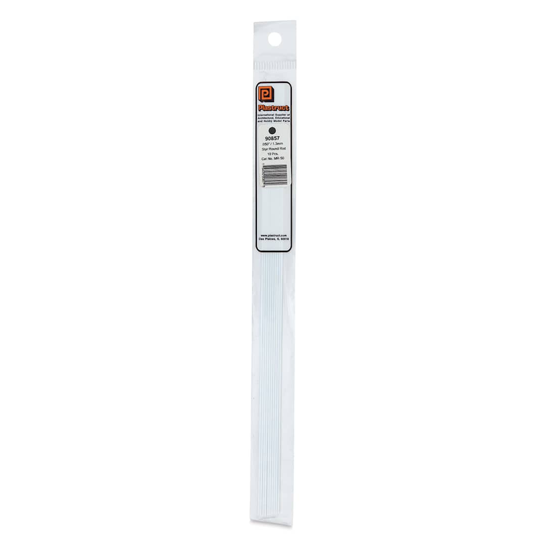Open in modal - Plastruct Plastic Round Rod - Pkg of 10, 0.05" Dia × 10" L