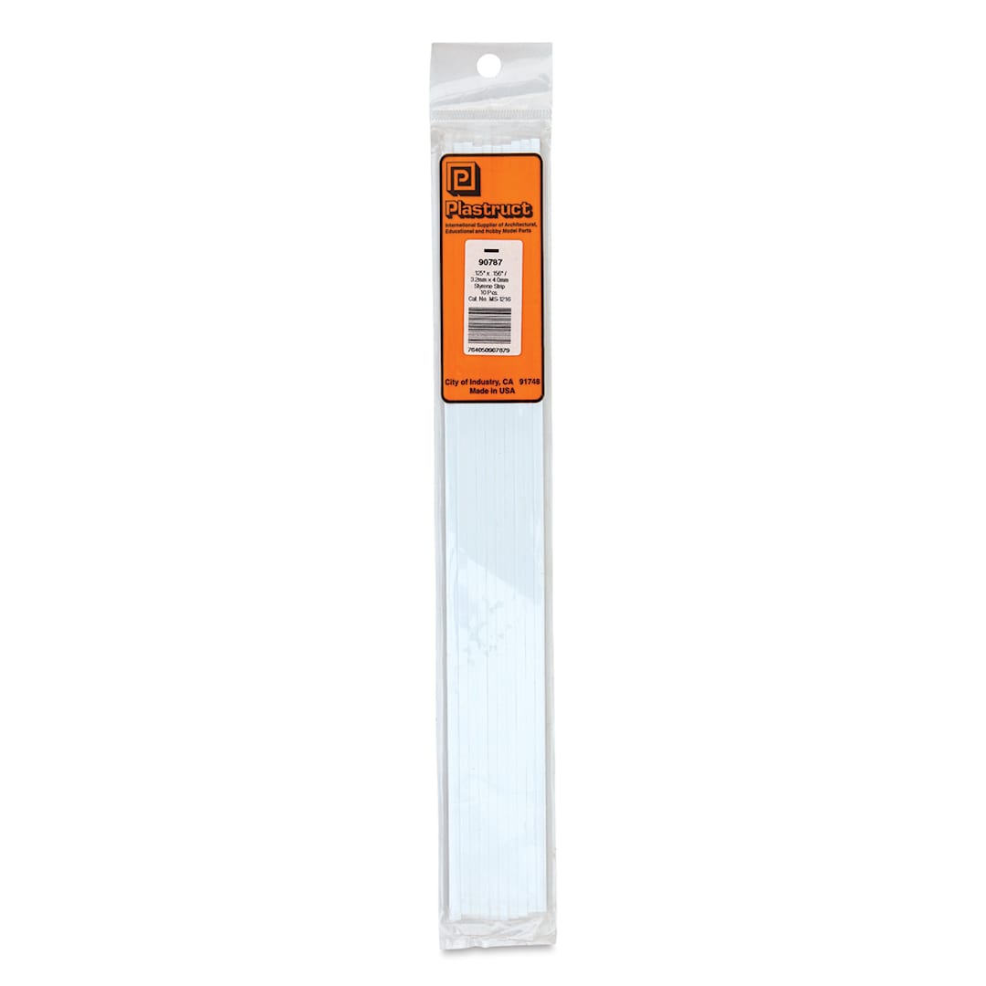 Open in modal - Plastruct Plastic Strip - Pkg of 10, 0.125" H × 0.156" W × 10" L