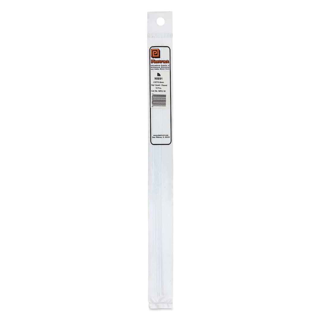 Open in modal - Plastruct Plastic Quarter-Round Rod - Pkg of 10, 0.03" H × 0.03" W × 10" L