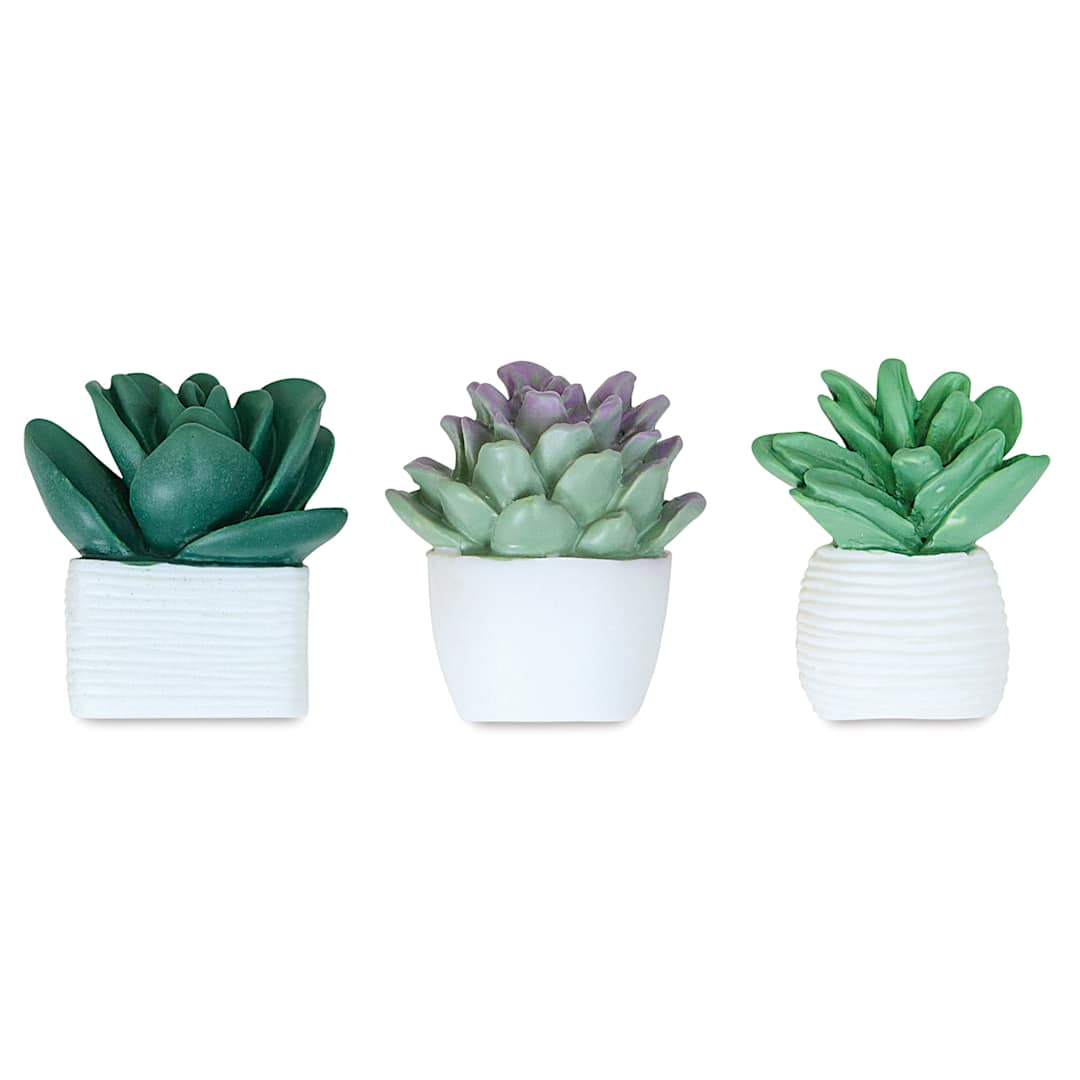 Open in modal - U Brands Push Pins - Potted Succulents, Pkg of 6 one of each push pin