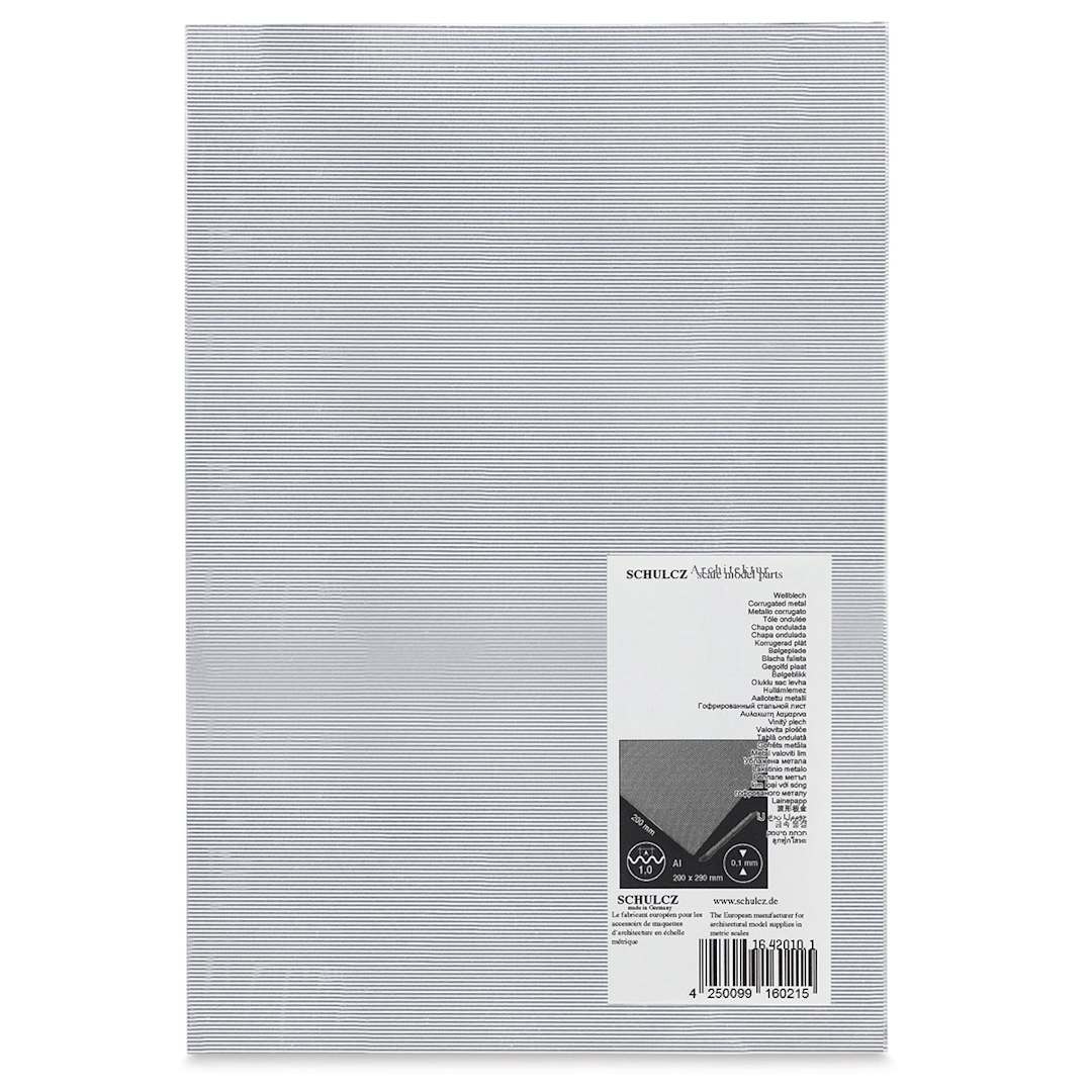 Open in modal - Schulcz Structured Aluminum Sheet - Wave, 1 mm, 7-5/8" x 11-3/4" (front of package)