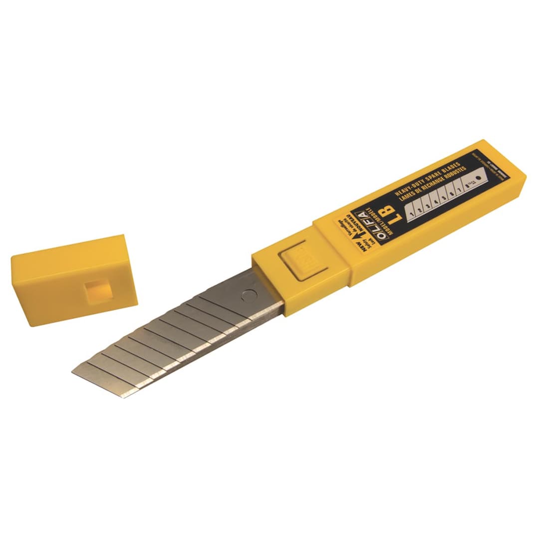 Open in modal - Olfa 18mm Heavy-Duty Snap-Off Blades, Pkg of 10 with dispenser.