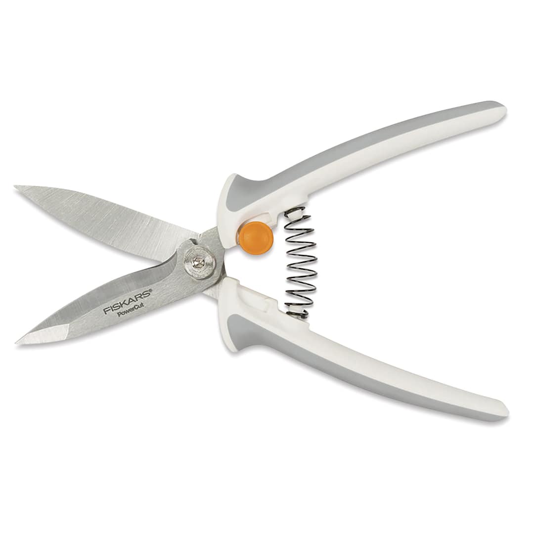 Open in modal - PowerCut Easy Action Snips - Side view of Snips with blades open
